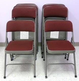 (16) Folding Chairs with Red Cushions - Room 20 Dining Room