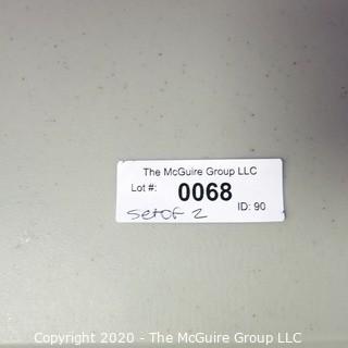 Set of 2 Industrial Heavy Duty Plastic Folding Tables Made by National Public Seating.   There are four lots of these tables for a total of 8 tables .  Each measure approximately 18" W, 30" T  & 60" long.  Room 20 Kitchen {Marked Lot 68}