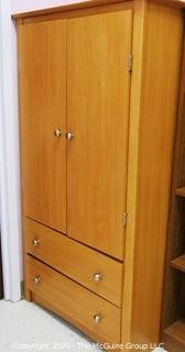 32" x 22" x 58" Wood Armoire Full of Crafting and Art Supplies - Room 20 Kitchen