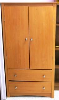 32" x 22" x 58" Wood Armoire Full of Crafting and Art Supplies - Room 20 Kitchen