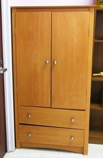 32" x 22" x 58" Wood Armoire Full of Crafting and Art Supplies - Room 20 Kitchen