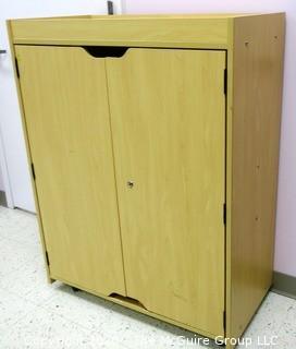 34" x 17" 44" Wood Cabinet on Casters Full of First Aid and Medical Supplies -  Room 20 Kitchen