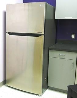 33" x 31" x 68" Stainless Steel LG Refrigerator - Room 20 Kitchen {marked lot 77}