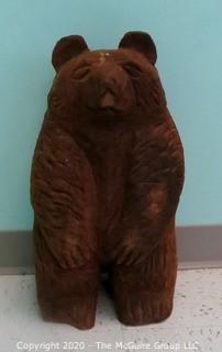 21" Tall Carved Wooden Bear Statue - Room 11