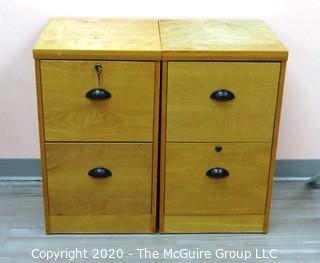 (2) Wooden File Cabinets - Lobby