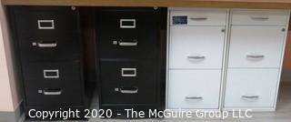 (4) Black & White Metal File Cabinets - Lobby