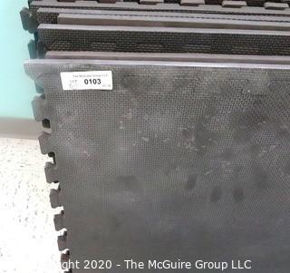 Group of 20 Interlocking Grey Foam Floor Cushioning Tiles.  Measure 24" x 24".  -  Room 11