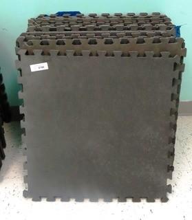 Group of 20 Interlocking Grey Foam Floor Cushioning Tiles.  Measure 24" x 24".  -  Room 11