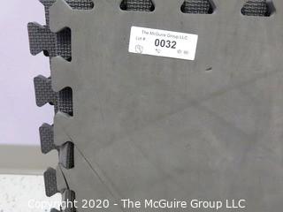 Group of 20 Interlocking Grey Foam Floor Cushioning Tiles.  Measure 24" x 24".  -  Room 8