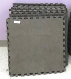 Group of 20 Interlocking Grey Foam Floor Cushioning Tiles.  Measure 24" x 24".  -  Room 8