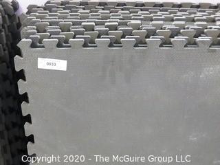 Group of 20 Interlocking Grey Foam Floor Cushioning Tiles.  Measure 24" x 24".  -  Room 9