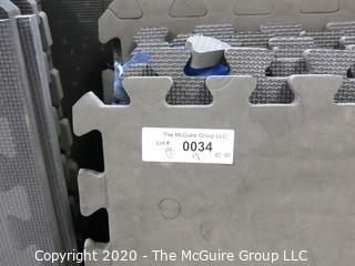 Group of 20 Interlocking Grey Foam Floor Cushioning Tiles.  Measure 24" x 24".  -  Room 9