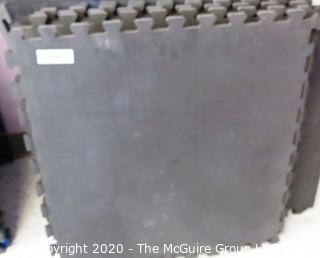 Group of 20 Interlocking Grey Foam Floor Cushioning Tiles.  Measure 24" x 24".  -  Room 9