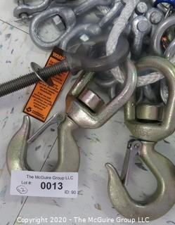 Large Group of Industrial Strength Galvanized Carabiners and Hooks {marked lot 130}