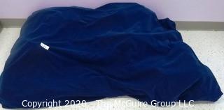 Extra Large Blue Velvet Floor Cushion - Exercise room use only. Room 18