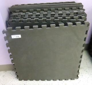 Group of 20 Interlocking Grey Foam Floor Cushioning Tiles Measure 24"  -  Room 18