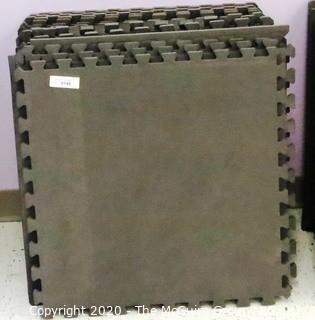 Group of 20 Interlocking Grey Foam Floor Cushioning Tiles Measure 24"  -  Room 18