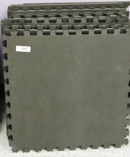 Group of 20 Interlocking Grey Foam Floor Cushioning Tiles Measure 24"  -  Room 18