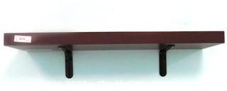 Wall Mount Shelf with Brackets.  Measures approximately 26"L x 10" W x 2" T.  DISASSEMBLY REQUIRED - Room 6 