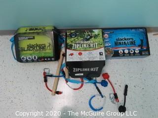 (2) New in Box (NIB) SLACKER kits and (1) Zip Line Kit - Room 15