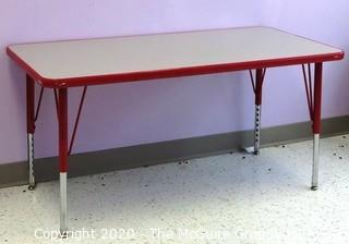 LAKESHORE Adjustable Rectangular Table with Laminate Top and Height Adjustable Legs.   Measures approximately 24" x 48  - Room 6 {marked lot 226}