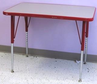 LAKESHORE Adjustable Rectangular Table with Laminate Top and Height Adjustable Legs.   Measures approximately 24" x 36"  - Room 6 {marked lot 227}