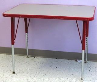 LAKESHORE Adjustable Rectangular Table with Laminate Top and Height Adjustable Legs.   Measures approximately 24" x 36"  - Room 6 {marked lot 227}