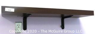 Wall Mount Shelf with Brackets.  Measures approximately 26"L x 10" W x 2" T.  DISASSEMBLY REQUIRED - Room 18