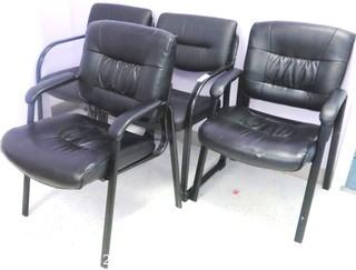 Set of 4 Black Office Reception Area Chairs - Room 18