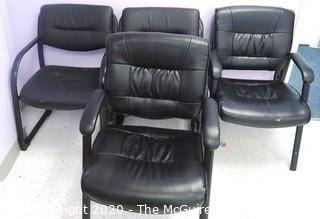 Set of 4 Black Office Reception Area Chairs - Room 18