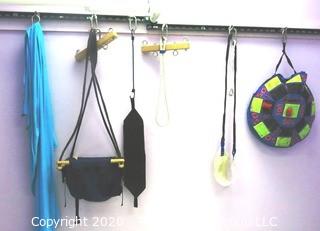 Senory Swing Equipment Storage System.  Includes Several Swings and Attachments. DISASSEMBLY REQUIRED  - Room 18 