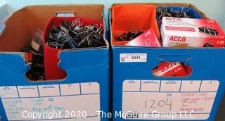 (2) Large Boxes of Assorted Binder Clips  - Room 1