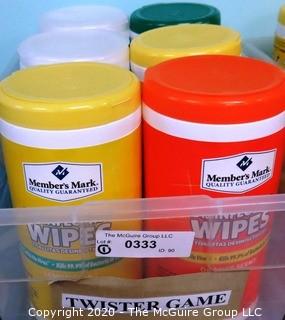 6 Tubs of mixed unopened and opened(>50%) Disinfectant Wipes -  - Room 1