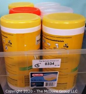 6 Tubs of mixed unopened and opened (>50%) Disinfectant Wipes -  - Room 1