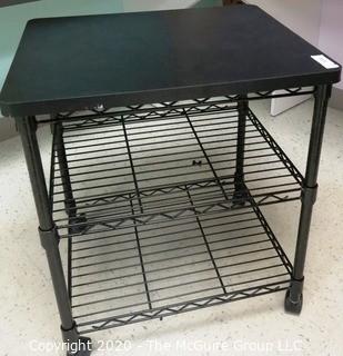 Black Metal Rolling Cart or Shelf  - Room 1