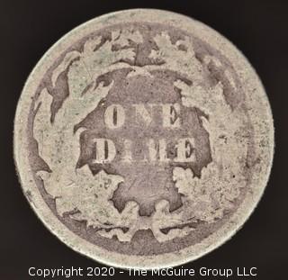 1876 Liberty Seated Dime; Legend Obverse