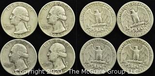 (4) 1947 U.S. Silver Quarters 