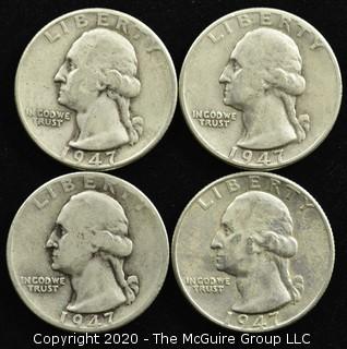 (4) 1947 Silver U.S. Quarters