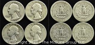 (4) 1948 U.S. Silver Quarters 