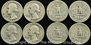 (4) 1948 U.S. Silver Quarters 