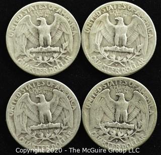 (4) 1949 U.S. Silver Quarters 