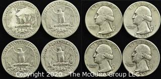 (4) U.S. Silver Quarters: 2-1949; 2-1950 