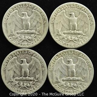 (4) 1950 U.S. Silver Quarters 