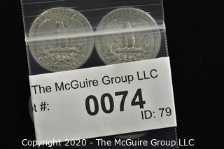 (4) 1950 U.S. Silver Quarters 