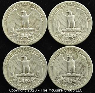 (4) 1950 U.S. Silver Quarters 