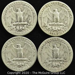 (4) 1950 U.S. Silver Quarters 