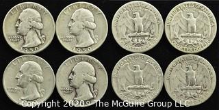 (4) 1950 U.S. Silver Quarters 