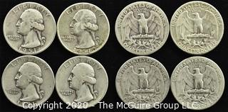 (4) 1951 U.S. Silver Quarters 