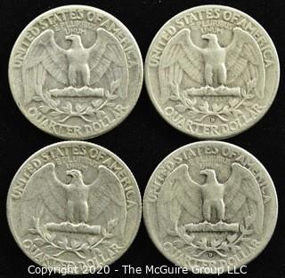 (4) 1951 U.S. Silver Quarters 