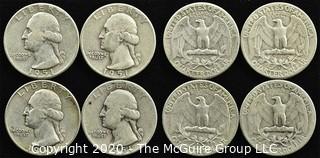 (4) 1951 U.S. Silver Quarters 